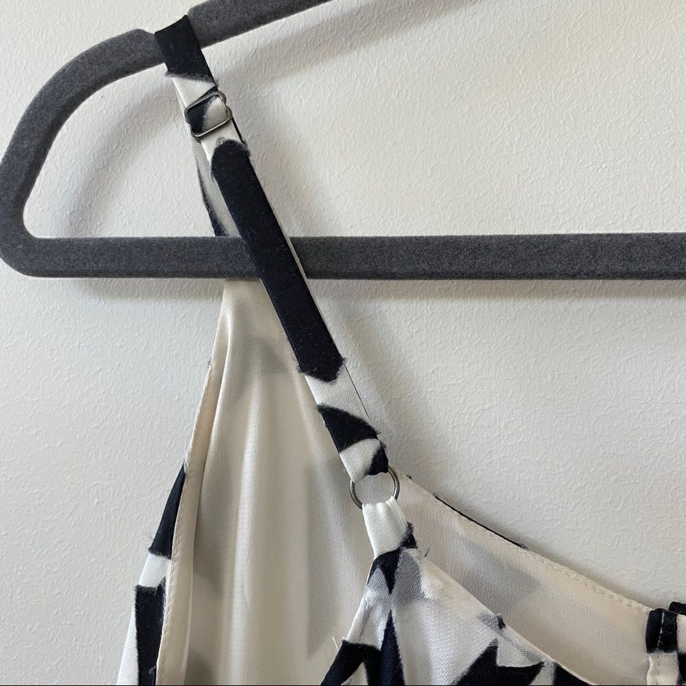 Alice + Olivia Rhi Printed Tiered Black and White Geometric Tank Dress XS - Picture 7 of 13